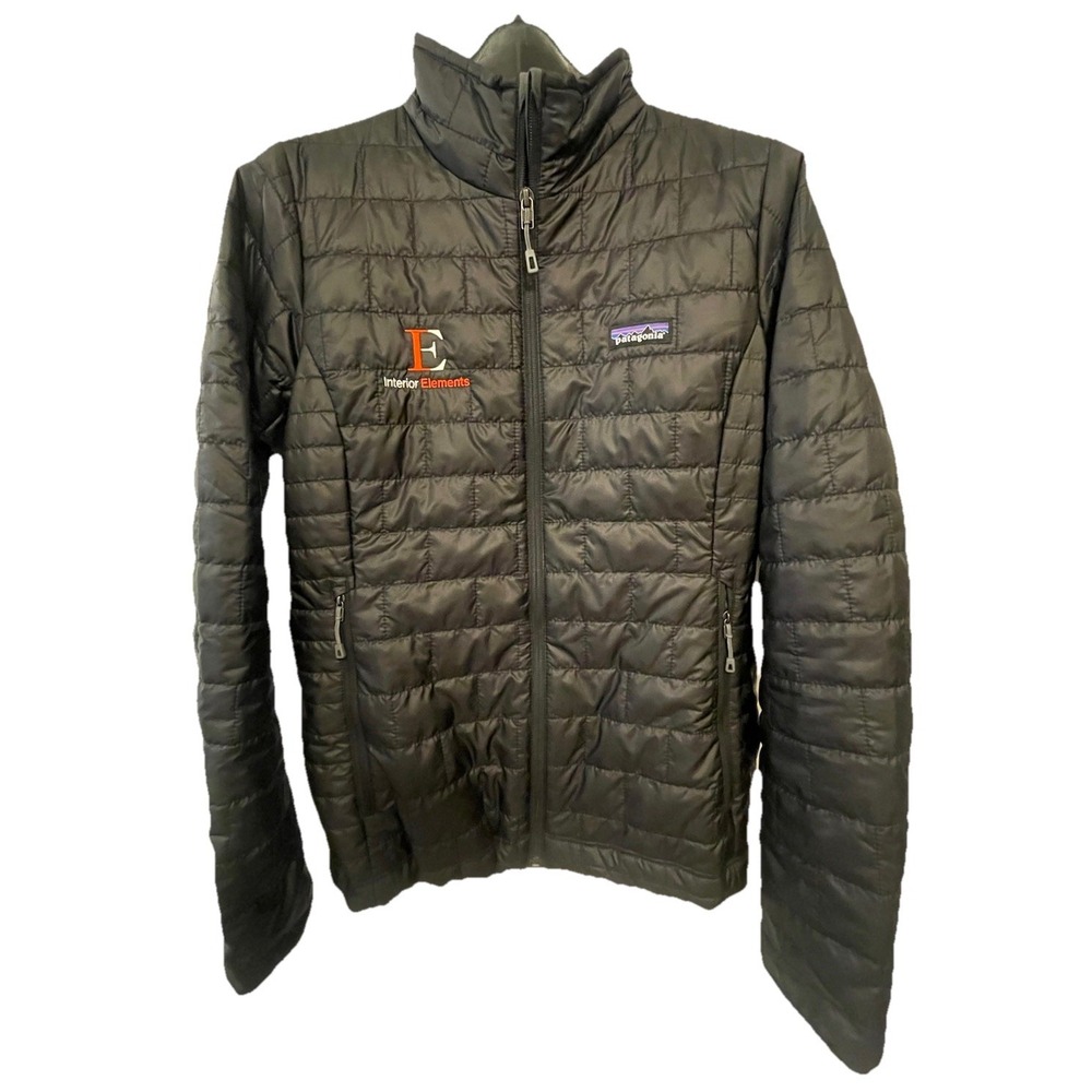 Patagonia Nano Puff Jacket Women's M Black Insulated Zip Front Logo